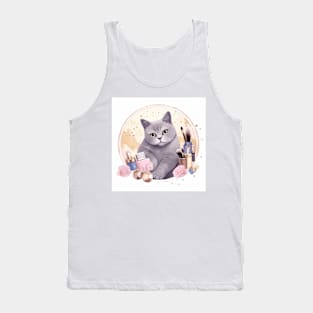 British Shorthair Loves Make Up Tank Top